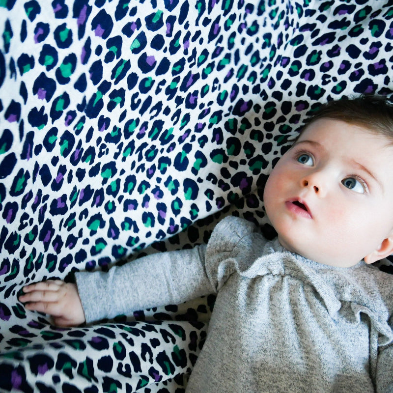 XL PURPLE LEOPARD MUSLIN - For 5+ Month Old Babies