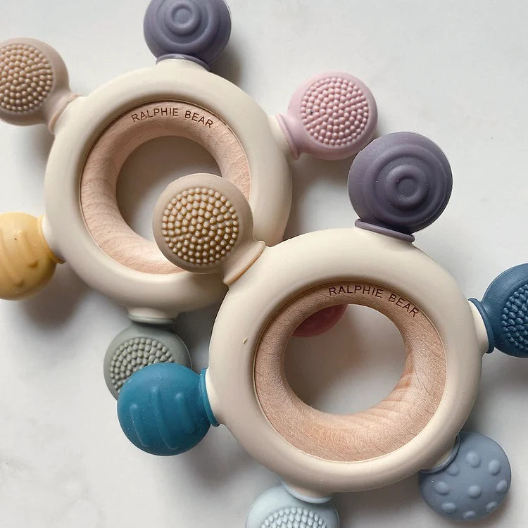 Multi Textured Pink Teething Ring