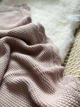 Ralphie Bear Knitted Blanket - Mauve