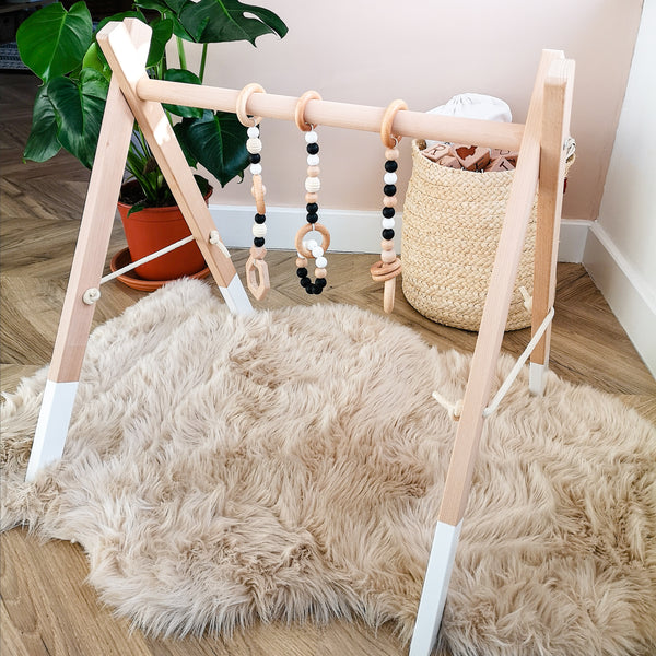 Premium Beech Wood Play Gym With Pastel Charm