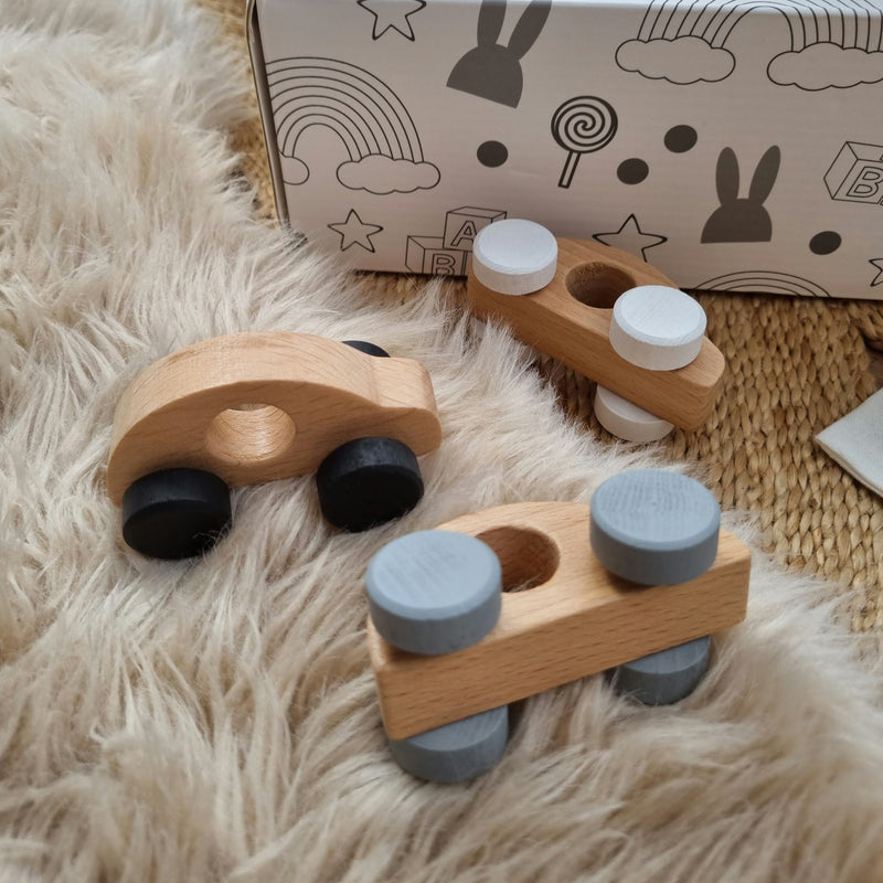 Set Of 3 Wooden Mono Toy Cars