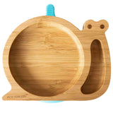 Bamboo Tableware Suction and Section Plate - Snail