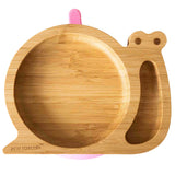 Bamboo Tableware Suction and Section Plate - Snail