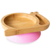 Bamboo Tableware Suction and Section Plate - Snail