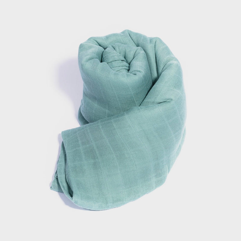 Sea Green Bamboo Baby Muslin Swaddle Blanket