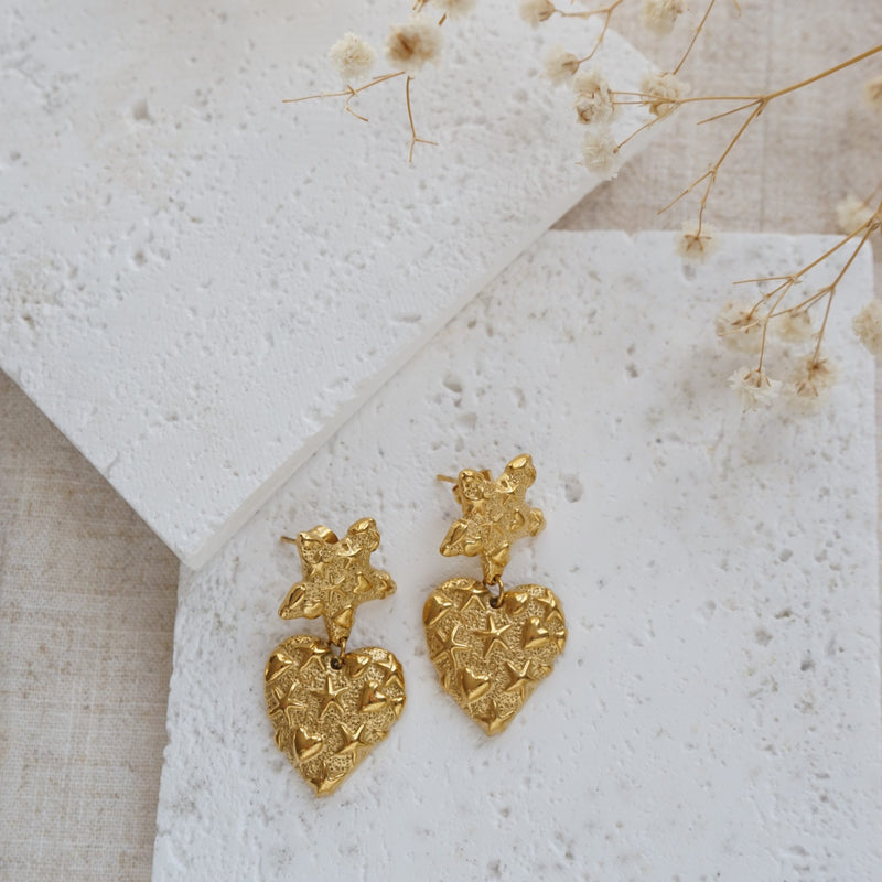 Gold Beach Drop Earrings