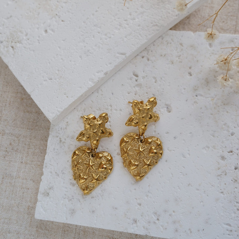 Gold Beach Drop Earrings