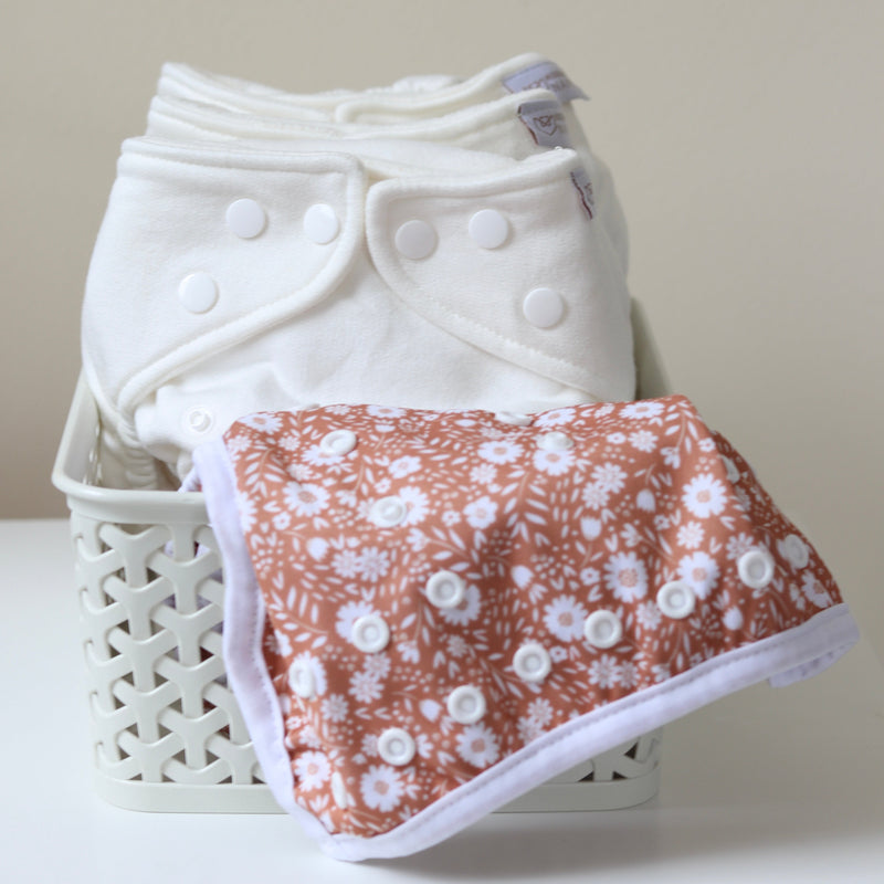 One Size Organic Bamboo Bedtime Pearl Reusable Cloth Nappy