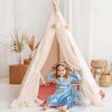 Fairy Kids Play Tent With Tulle in Ecru