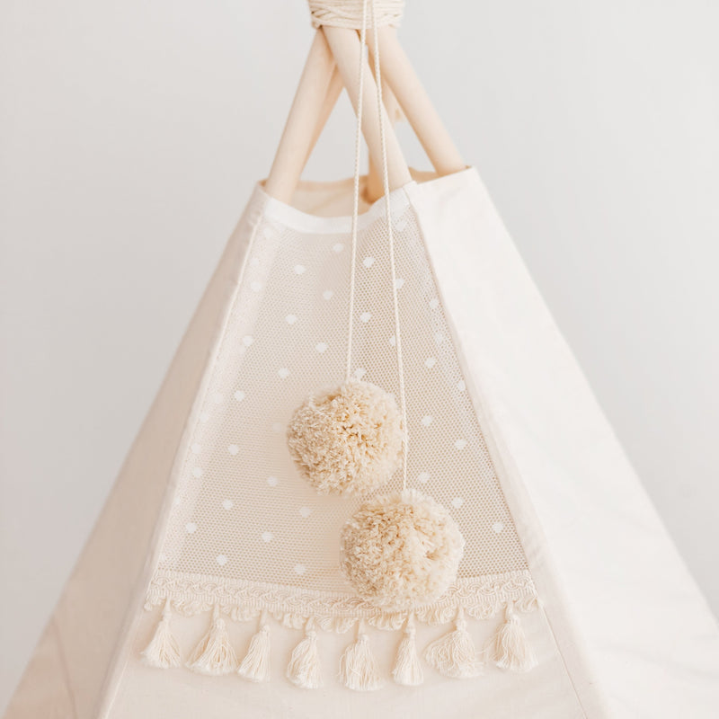 Extra Large Indoor Teepee Tent With Tassels Decor in Boho Style