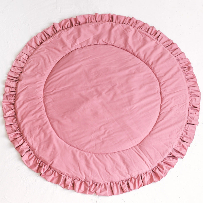 Kids Playmat With Ruffles in Rose