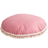 Large Floor Cushion With Tassels in Rose