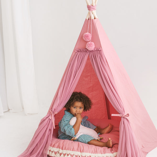 Fairy Kids Play Tent With Tulle in Rose