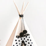 MINICAMP Black Polka Dot Teepee Tent for Kids