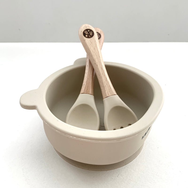 Sand 'CUB' Silicone Suction Bowl and Cutlery  Set