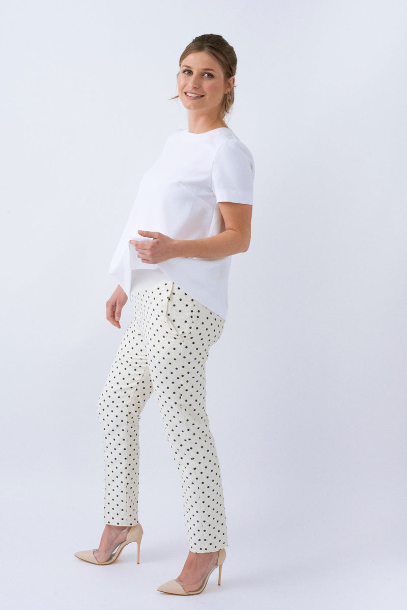 Maternity Trousers in Cream, Gold & Navy