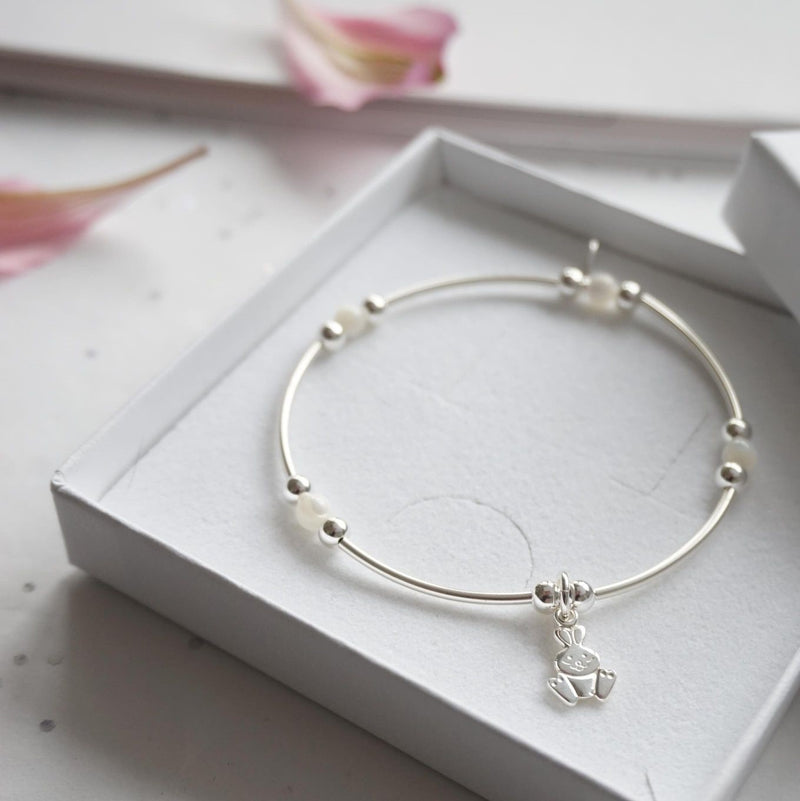 Limited Edition Sterling Silver And Mother Of Pearl Easter Bracelet