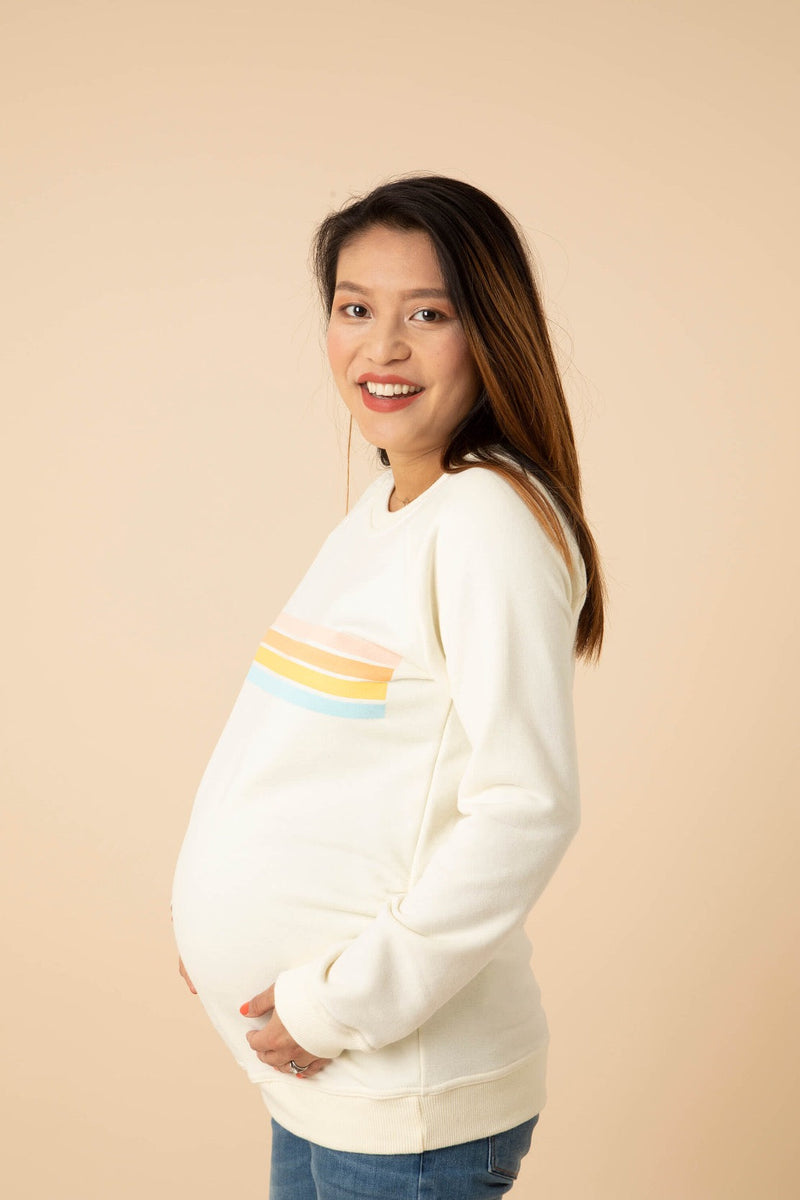 Pastel Stripes Maternity Sweatshirt