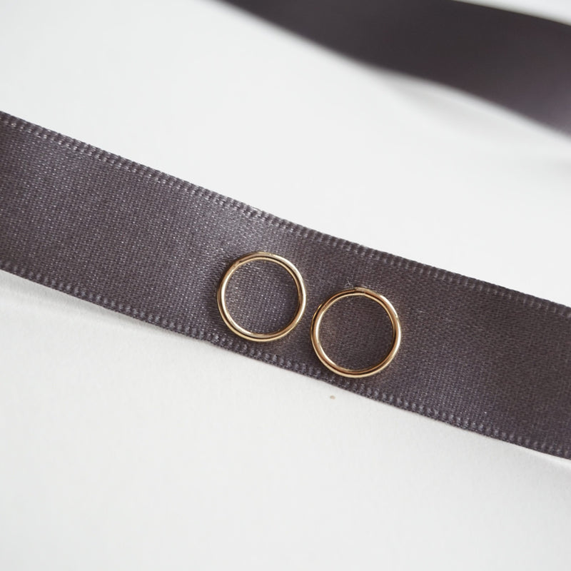 Gold Small Circle Stud Earrings