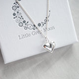 Sterling Silver Necklace With Large Heart Charm