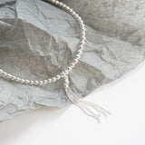 Sterling Silver Stretch Anklet With Tassel Charm