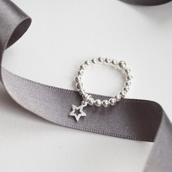 Sterling Silver Ring With Star Charm