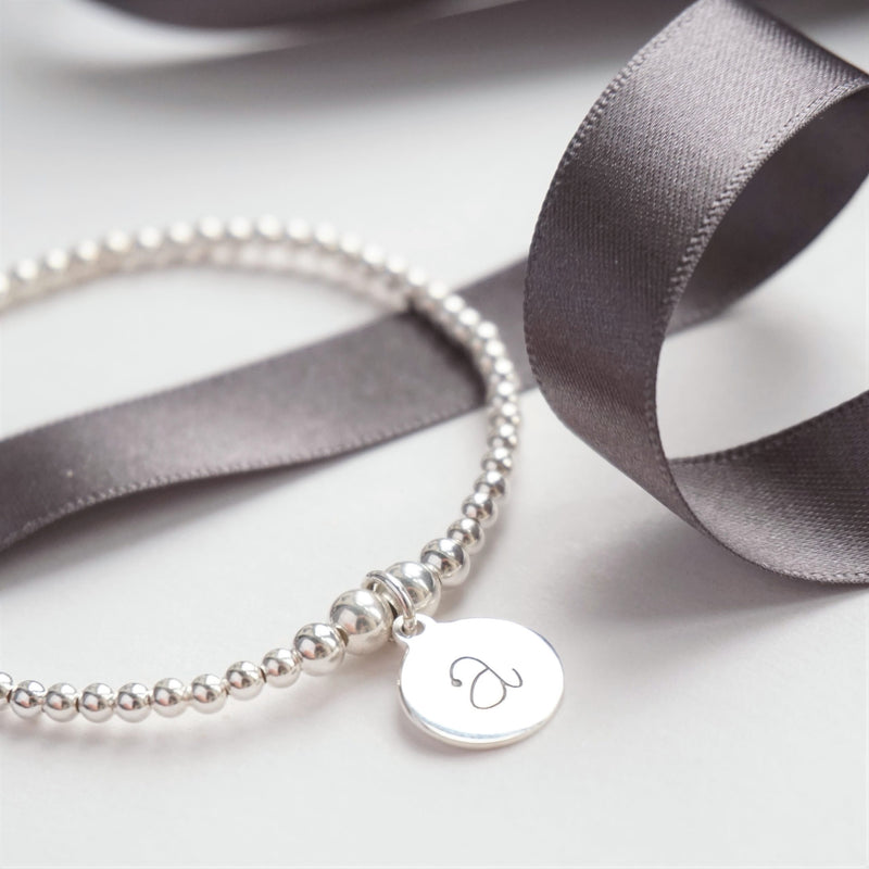 Sterling Silver Bracelet With One Lowercase Initial