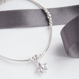 Sterling Silver Stretch Noodle Bracelet With Star Charm