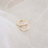 Gold Crystal Huggie Hoop Earrings