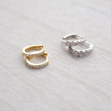 Gold Crystal Huggie Hoop Earrings