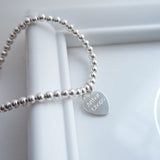 Sterling Silver Engraved Heart Bracelet