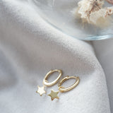 Gold Star Hoop Earrings