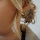 Gold Beaded Hoop Earrings