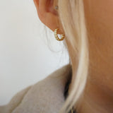 Gold Beaded Hoop Earrings