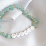 Gold and Aventurine Chip Personalised Bracelet