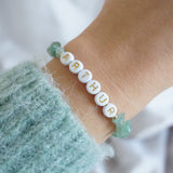 Gold and Aventurine Chip Personalised Bracelet