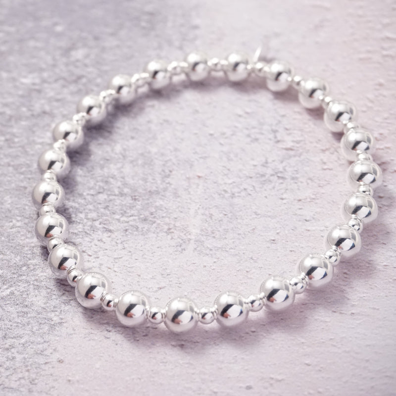 Sterling Silver Chunky Stretch Stack Bracelet