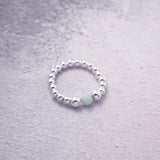 Sterling Silver and Chinese Amazonite Stretch Ring