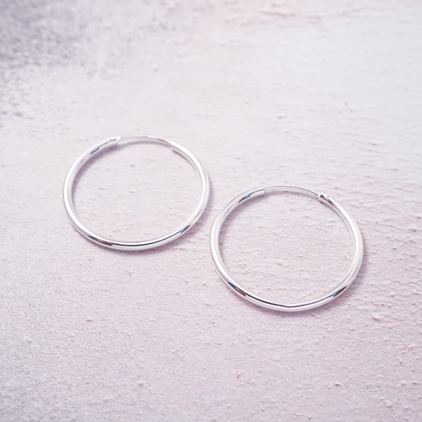 Sterling Silver Hoop Earrings (30mm)