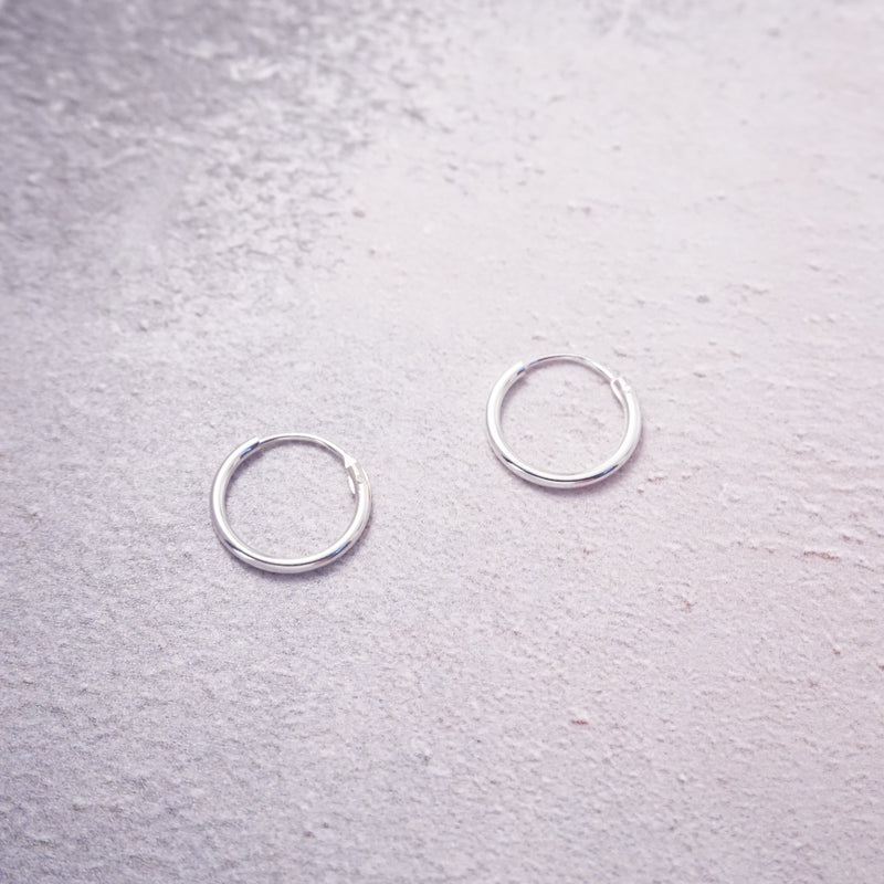 Sterling Silver 12mm Small Hoop Earrings