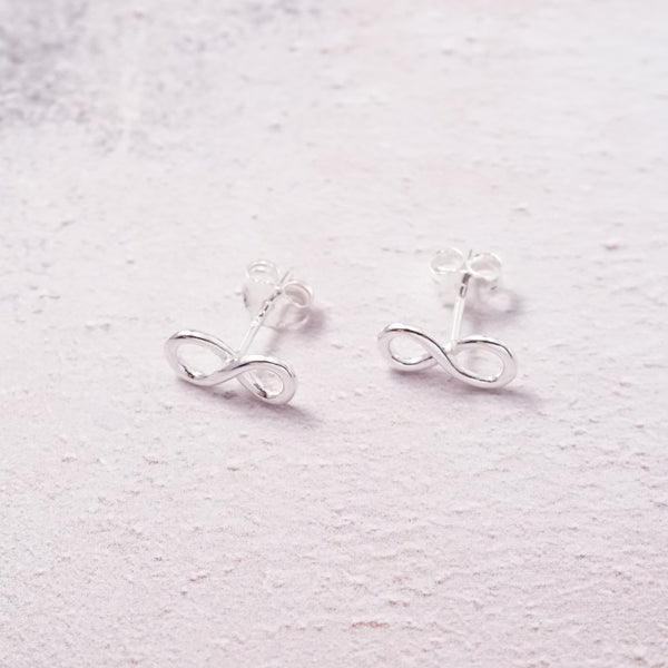 Sterling Silver Infinity Stud Earrings