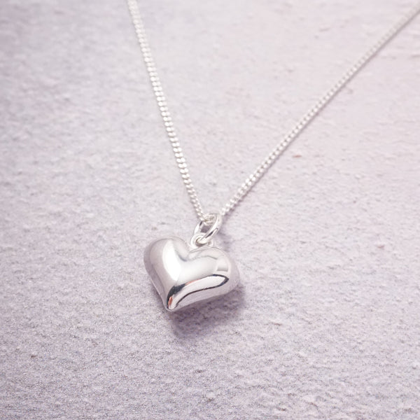 Sterling Silver Necklace With Large Heart Charm