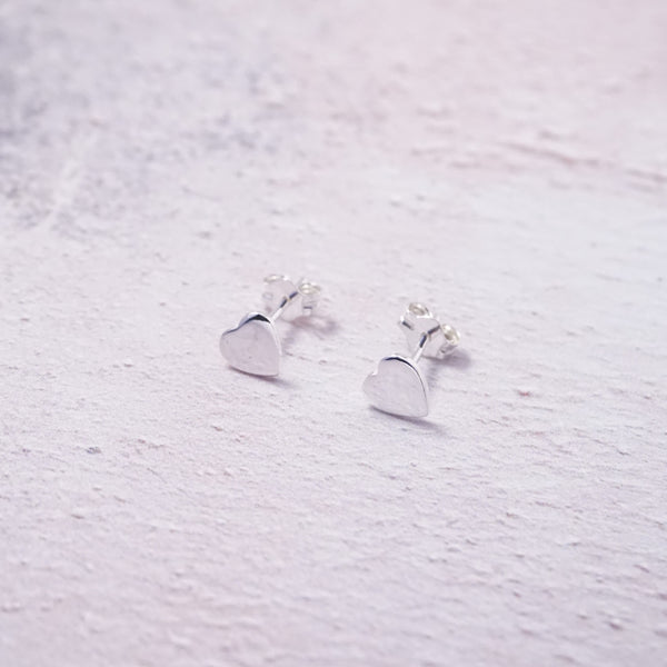 Sterling Silver Heart Stud Earrings