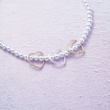 Sterling Silver, Rose Gold and Gold Hearts Bracelet