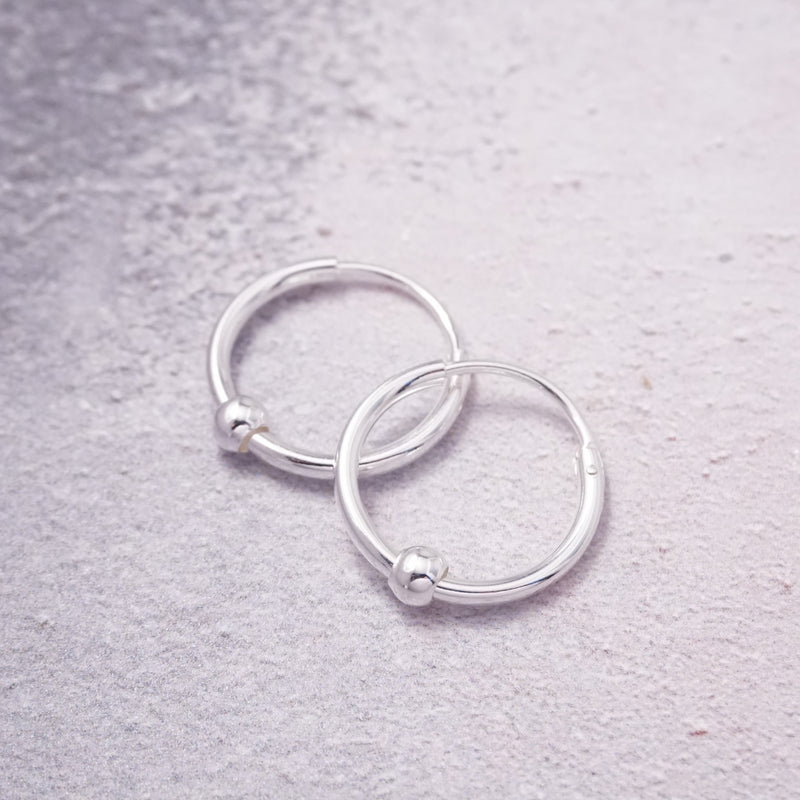 Sterling Silver Medium Creole Hoop Earrings