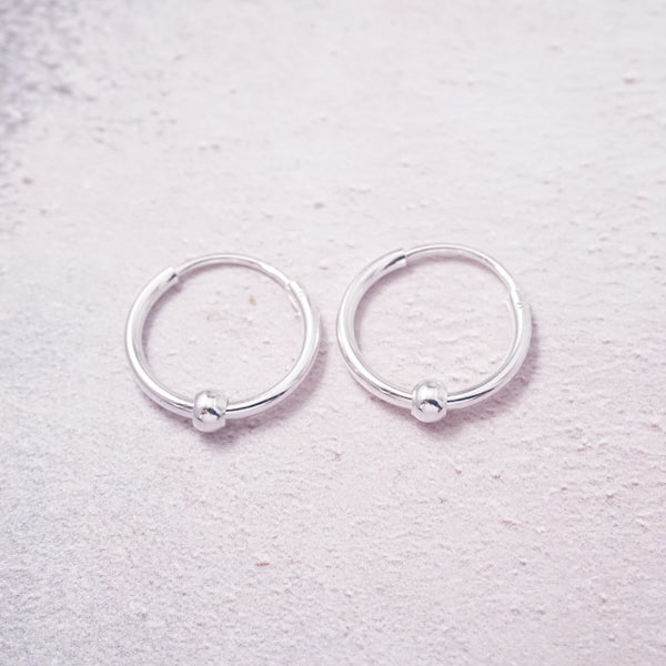 Sterling Silver Medium Creole Hoop Earrings