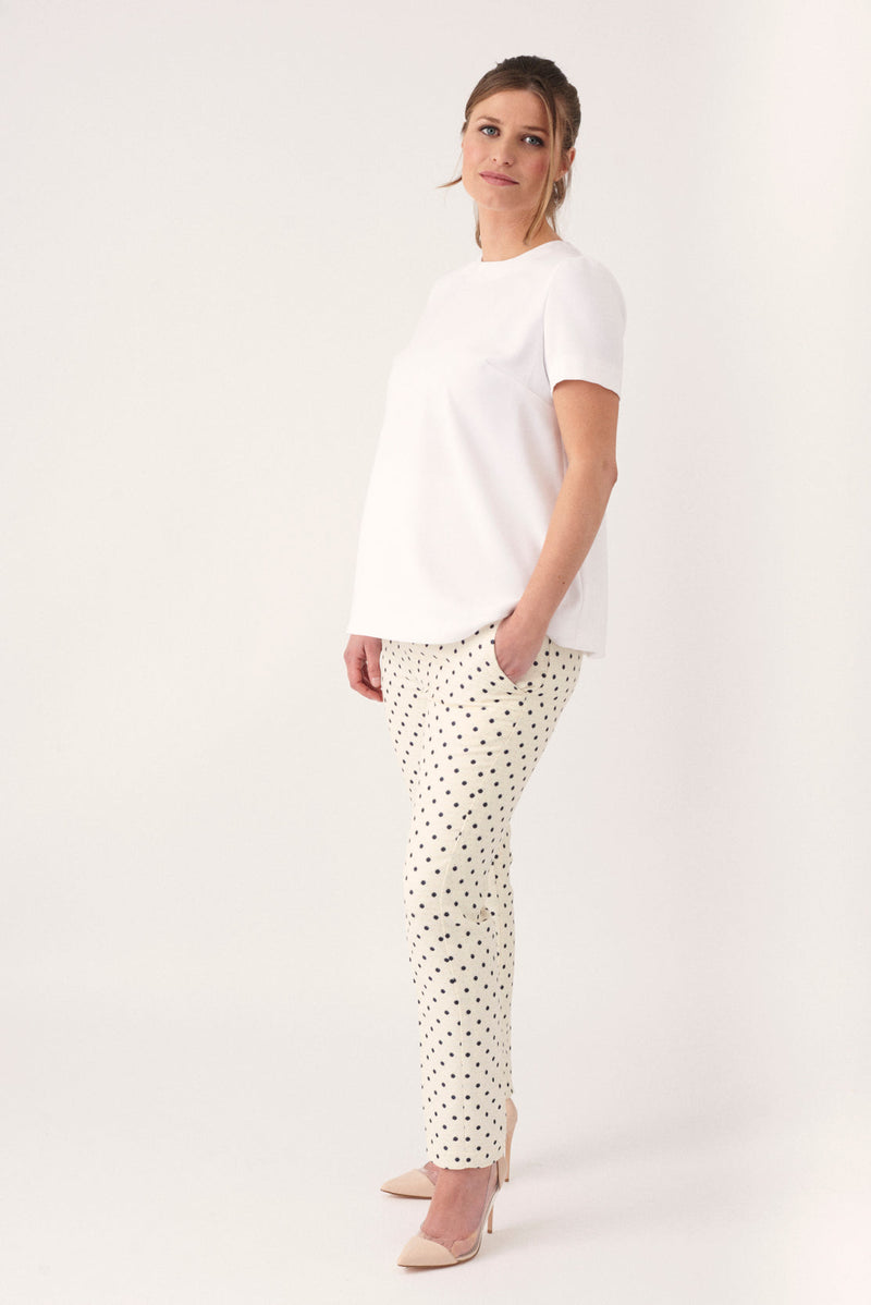 Maternity Trousers in Cream, Gold & Navy