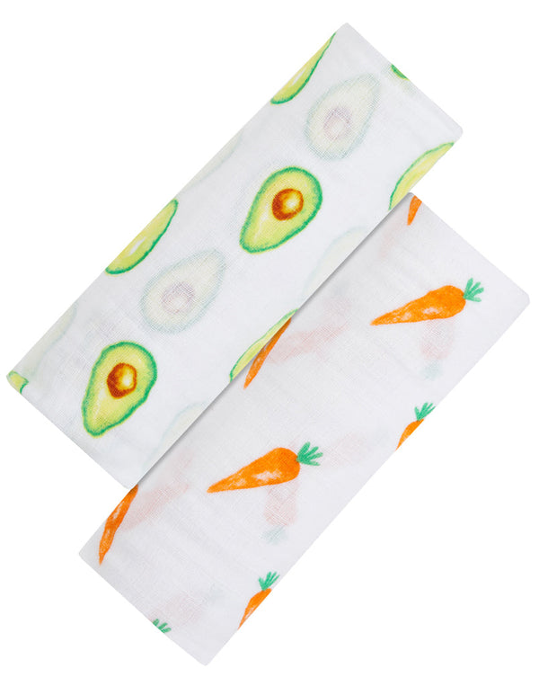 ORGANIC SWADDLE SET - FIRST FOODS (Avocado + Carrot)